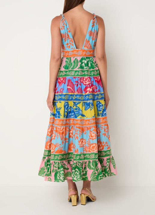 Farm Rio Midi jurk met print - achterkant 5 blauw