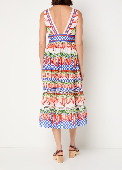 Farm Rio Midi jurk met print - achterkant 4 rood