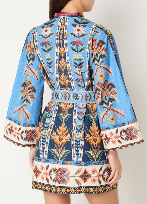 Farm Rio Mini jurk met bloemenprint - achterkant 4 blauw