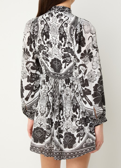 Farm Rio Mini jurk met print - achterkant 3 gebroken wit