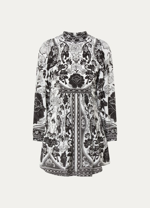 Farm Rio Mini jurk met print - voorkant 4 gebroken wit