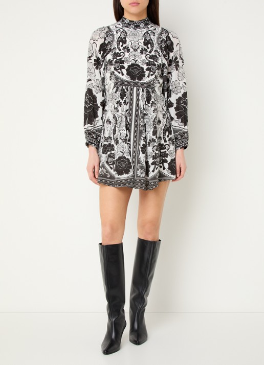 Farm Rio Mini jurk met print - voorkant 5 gebroken wit