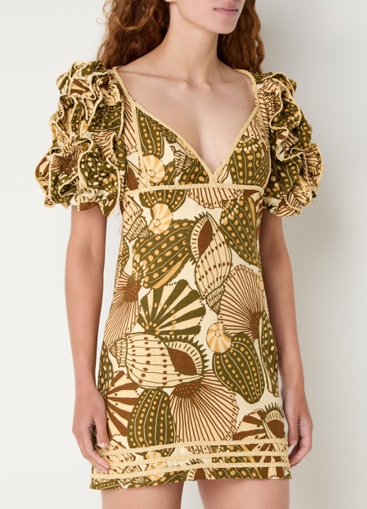 Farm Rio Mini tuniekjurk in linnenblend met print