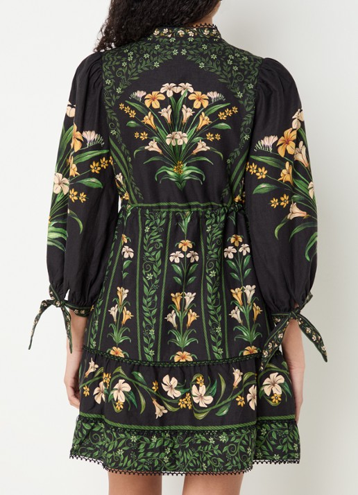 Farm Rio Mini tuniekjurk met bloemenprint - achterkant 5 zwart