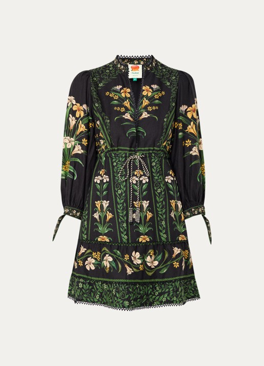 Farm Rio Mini tuniekjurk met bloemenprint - voorkant 3 zwart