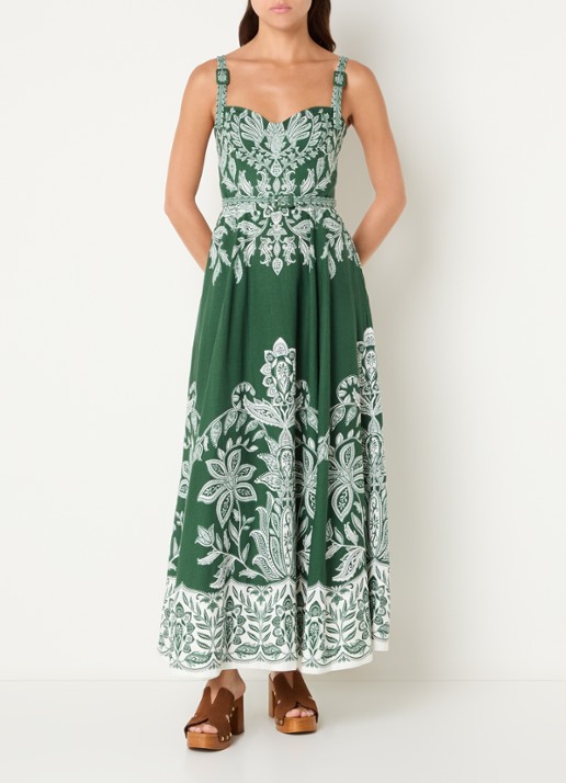 Farm Rio Miranda maxi jurk in linnenblend met print