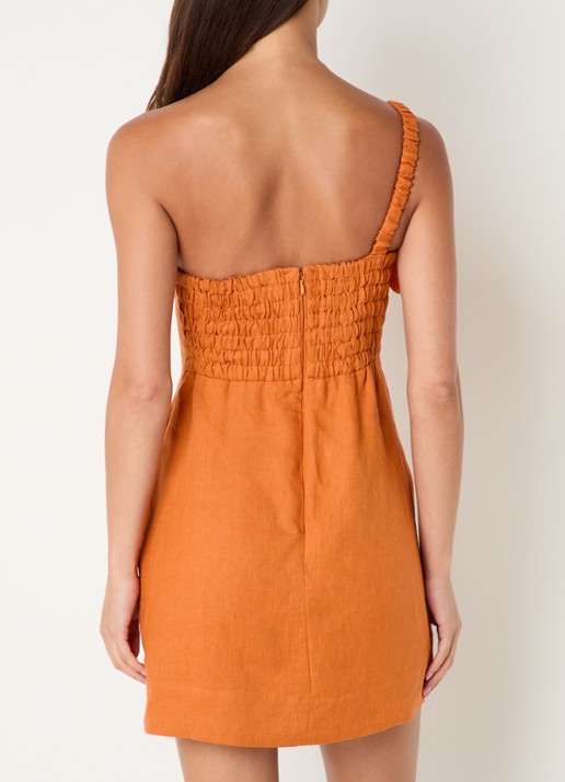 Farm Rio Miranda maxi jurk in linnenblend met print - achterkant 4 orange
