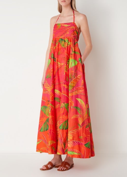 farm rio ombr forest maxi dress Farm Rio Party Time Orange Ombre Forest Lenzing Ecovero Viscose Midi Dress - Ombre Forest Multicolor