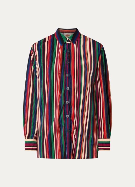 Farm Rio Pipa blouse met streepprint en structuur - voorkant 2 rood
