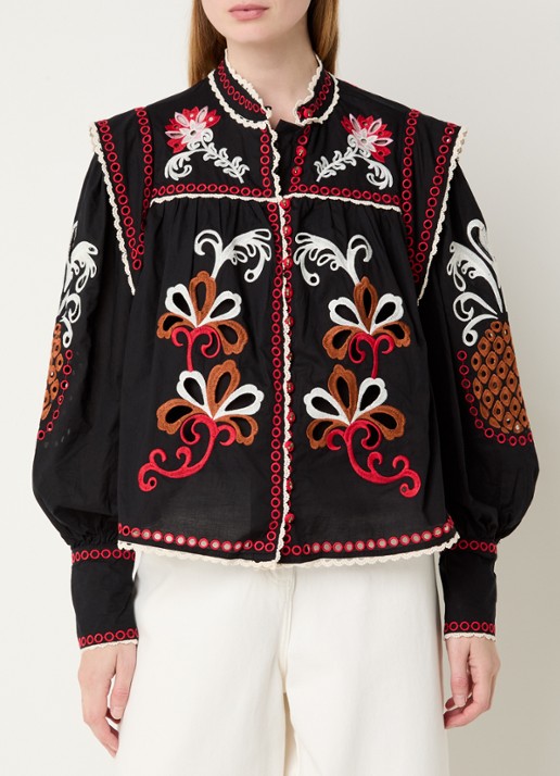 Farm Rio Richilieu semi-transparante blouse met broderie