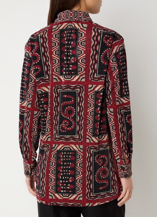 Farm Rio Snake Scarves ribgebreide blouse met print - achterkant 4 donkerrood