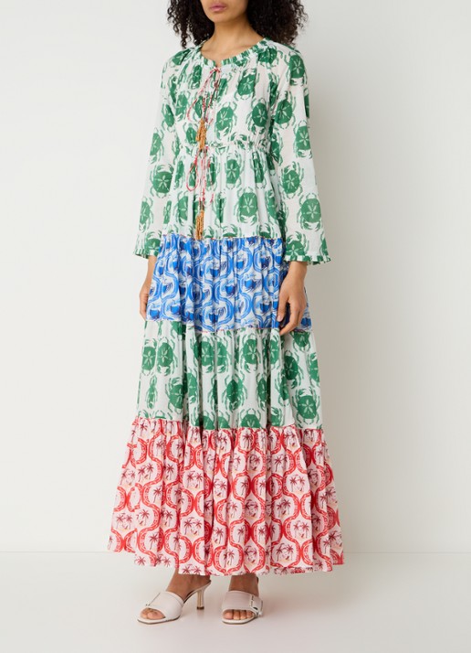 Farm Rio Stamp Mix maxi tuniekjurk met print