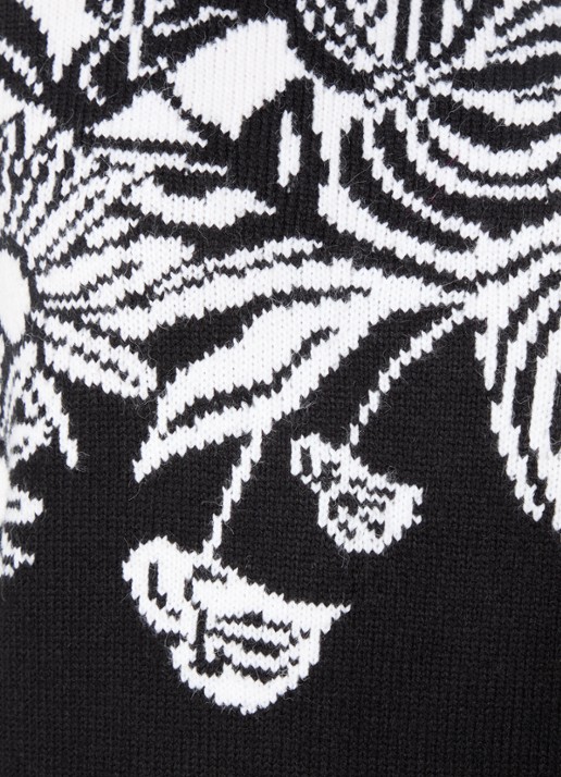 Farm Rio Surreal fijngebreide mini trui-jurk met ingebreid patroon - detail 4 zwart