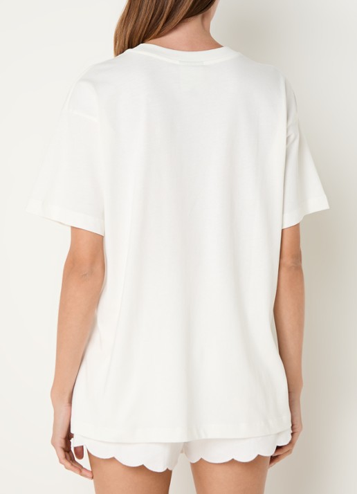 Farm Rio T-shirt met logoprint - achterkant gebroken wit