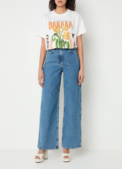 Farm Rio T-shirt met print - voorkant 4 gebroken wit