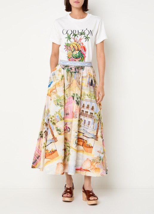 Farm Rio T-shirt met print - voorkant 4 wit