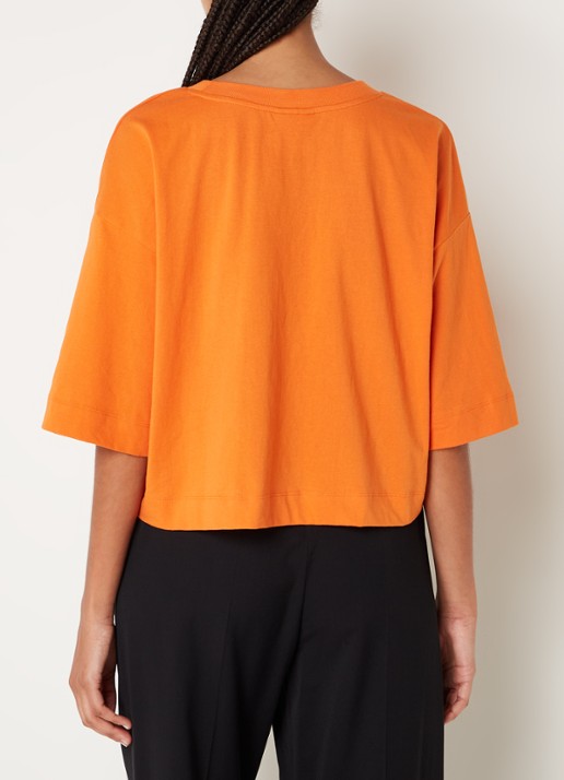 Farm Rio T-shirt van  katoen met logoprint - achterkant orange
