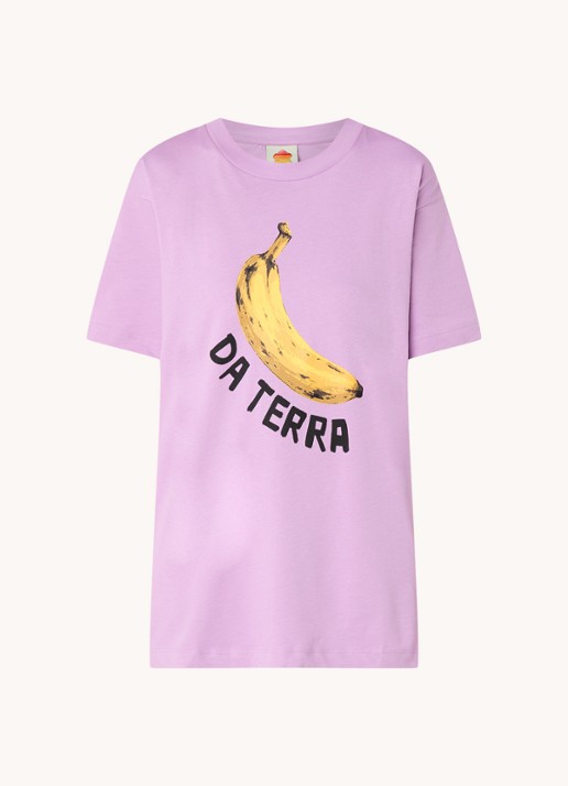 Farm Rio T-shirt van  katoen met print - voorkant lila
