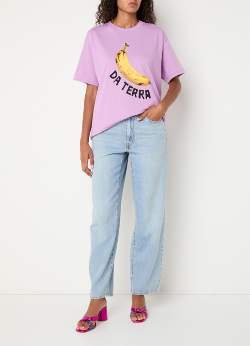 Farm Rio T-shirt van  katoen met print - voorkant 2 lila