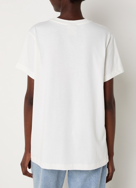 Farm Rio T-shirt van  katoen met print - achterkant 3 gebroken wit