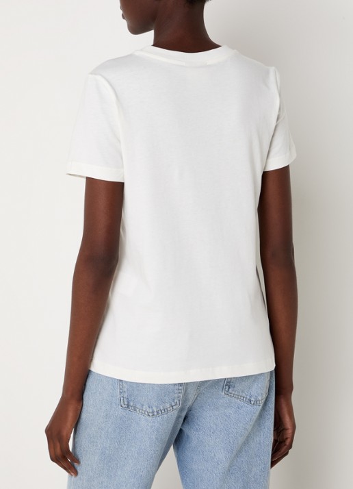 Farm Rio T-shirt van  katoen met print - achterkant 4 gebroken wit