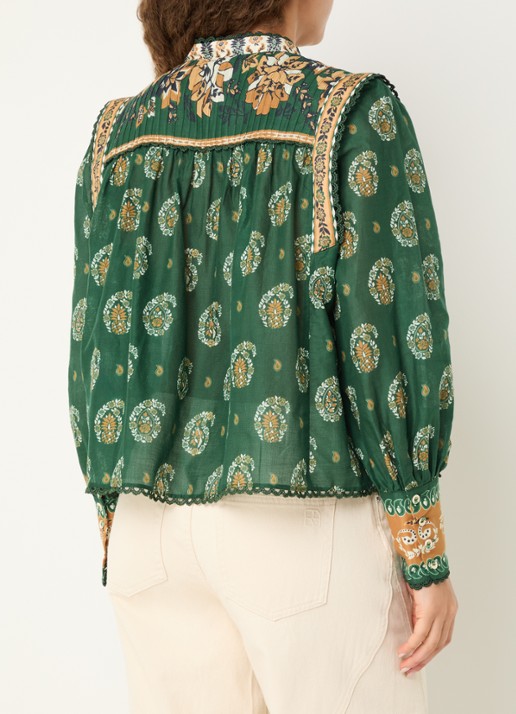 Farm Rio Tayla blouse met print - achterkant groen