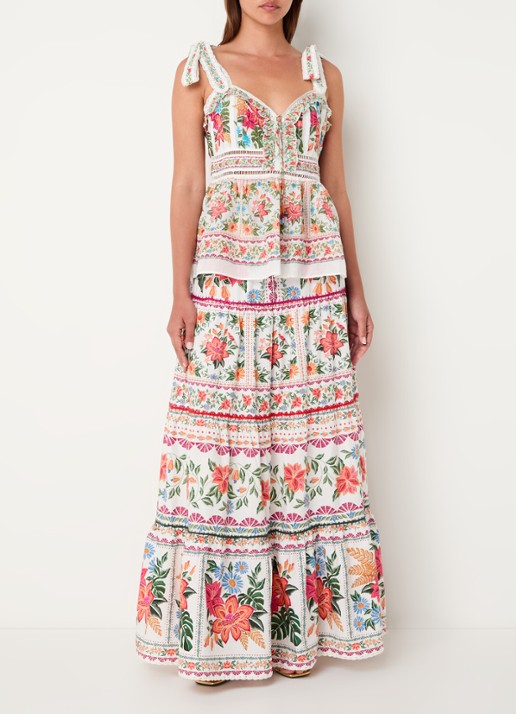 Farm Rio Top met bloemenprint - voorkant 5 gebroken wit