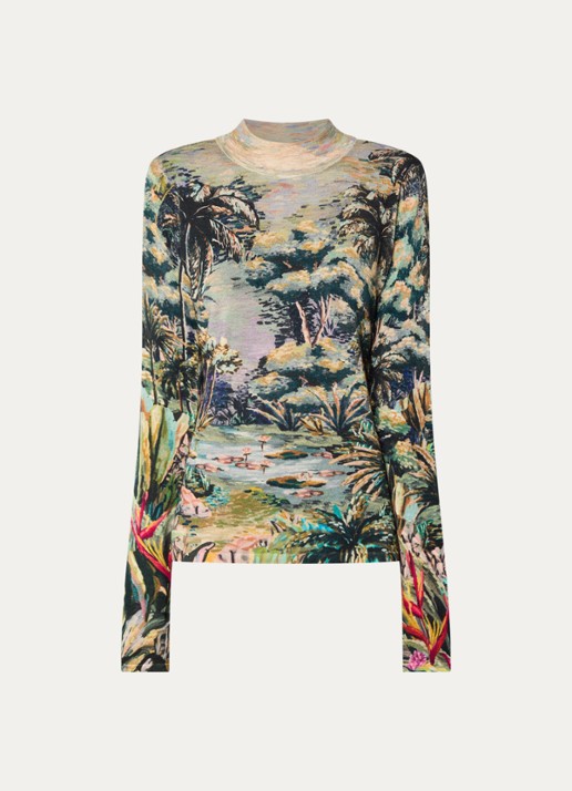 Farm Rio Top met print en ronde hals - voorkant 2 lila