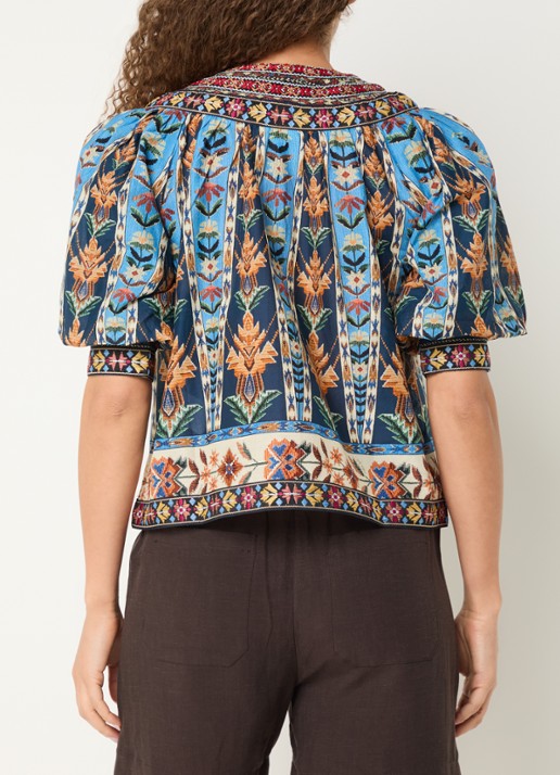 Farm Rio Tuniek met print en ballonmouw - achterkant 2 blauw