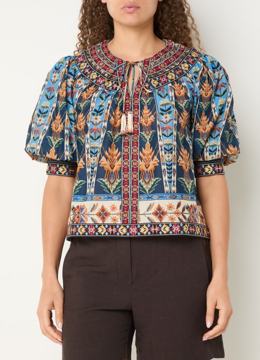 Farm Rio Tuniek met print en ballonmouw
