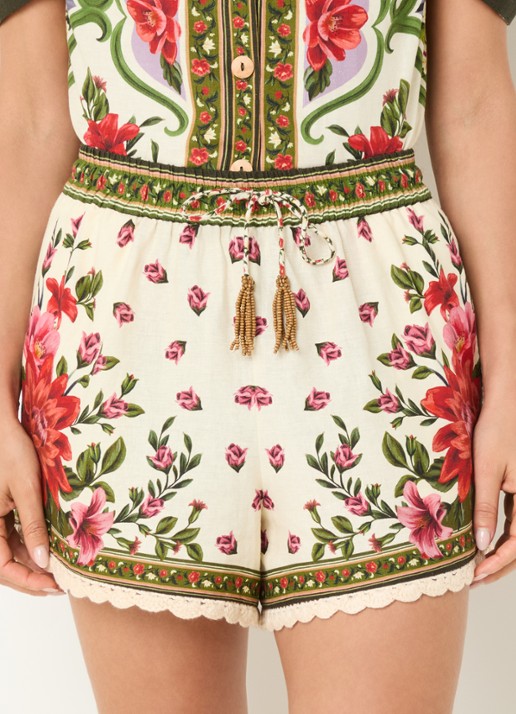 Farm Rio Wonder Rio high waist wide fit korte broek met print