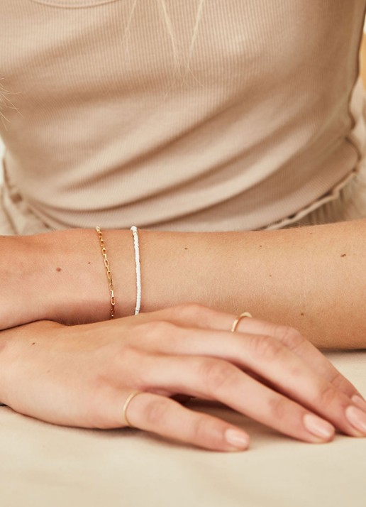 Fashionology Long Link schakelarmband verguld - detail 2 goud