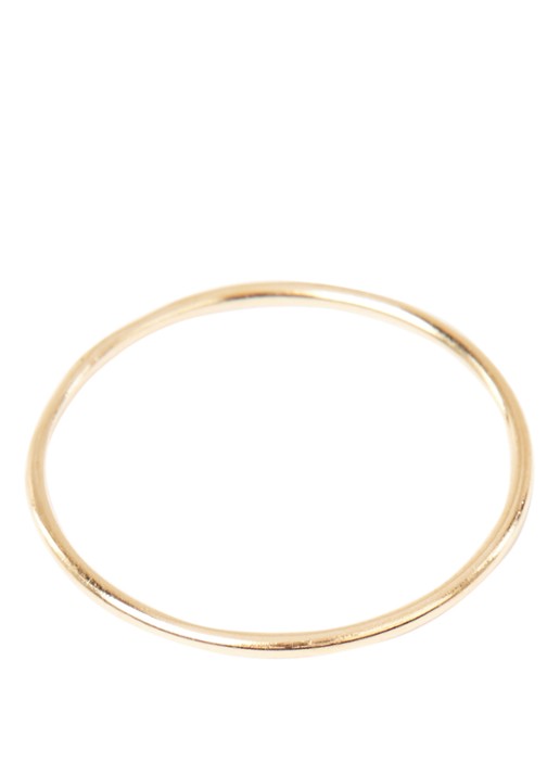 Fashionology Nano ring van 14 karaat goud  - voorkant goud
