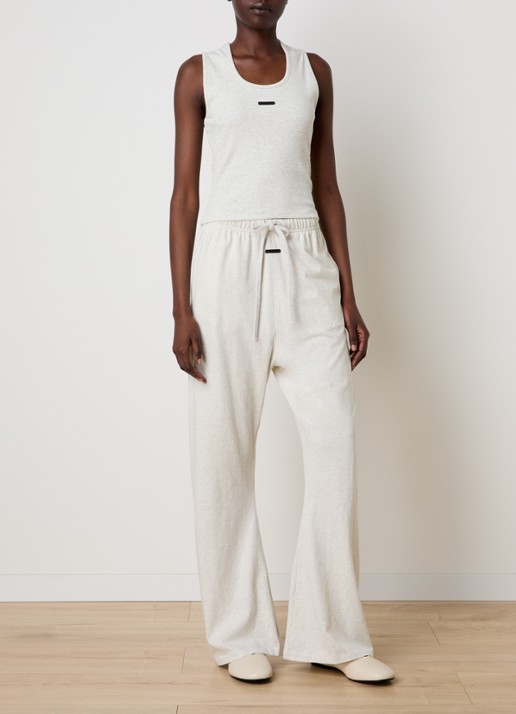 Fear of God Essentials High waist flared fit broek met steekzakken - voorkant 5 lichtgrijs