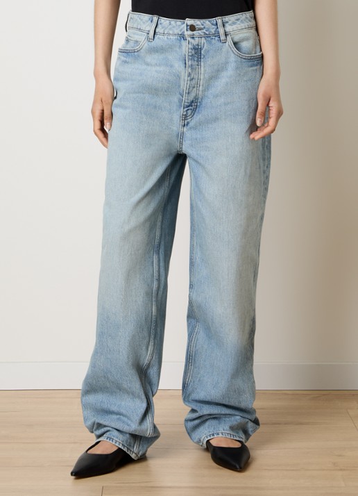 Fear of God Essentials High waist loose fit jeans met lichte wassing - detail 3 indigo