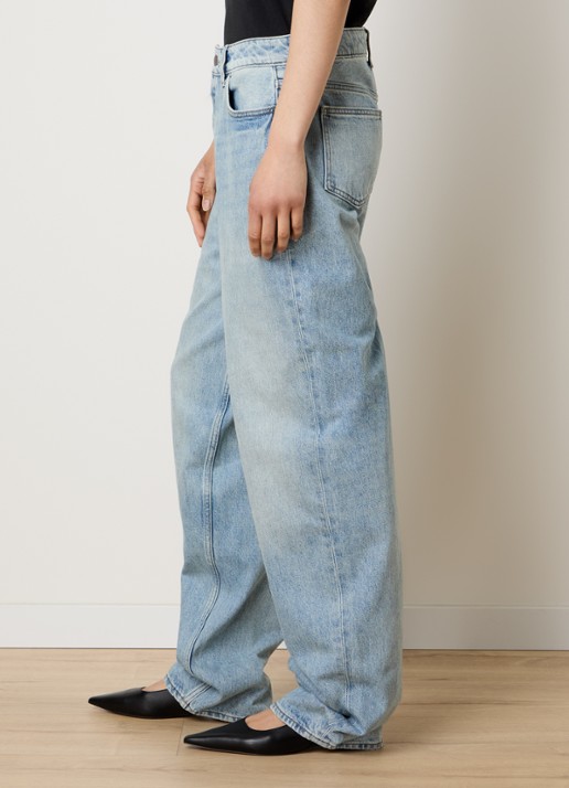 Fear of God Essentials High waist loose fit jeans met lichte wassing - detail 4 indigo
