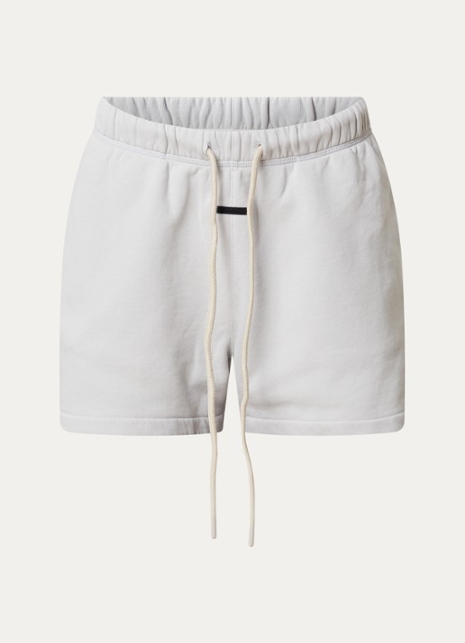Fear of God Essentials High waist straight fit korte joggingbroek met steekzakken - voorkant 4 lichtblauw