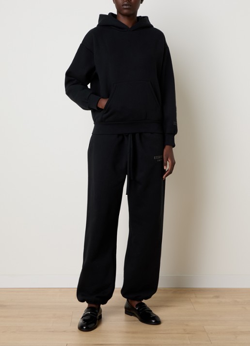 Fear of God Essentials High waist tapered fit joggingbroek met logo - voorkant 3 zwart