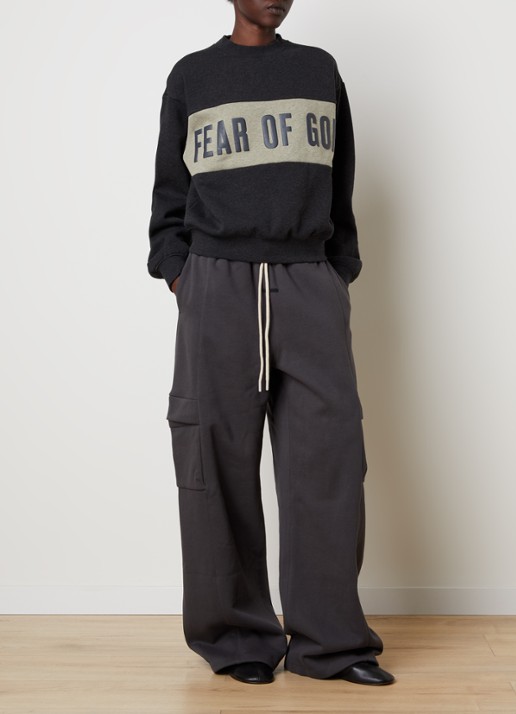 Fear of God Essentials High waist wide fit joggingsbroek met steekzakken - voorkant 3 donkergrijs