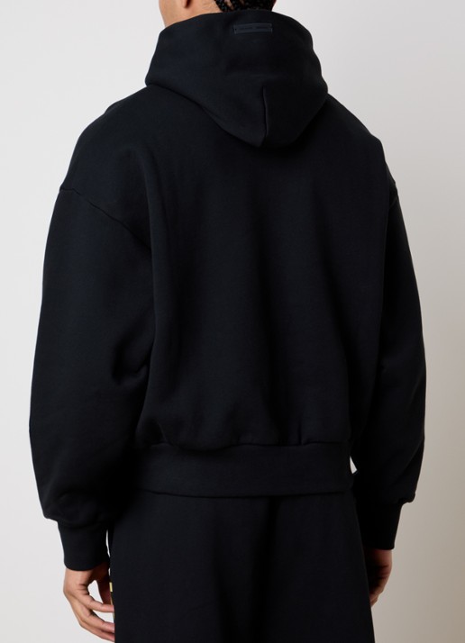 Fear of God Essentials Hoodie met flockprint - achterkant zwart
