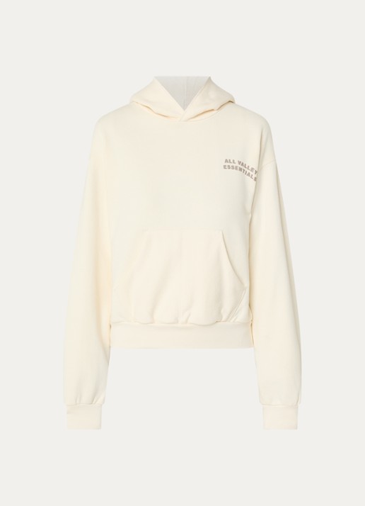 Fear of God Essentials Hoodie met front- en backprint - voorkant 2 creme