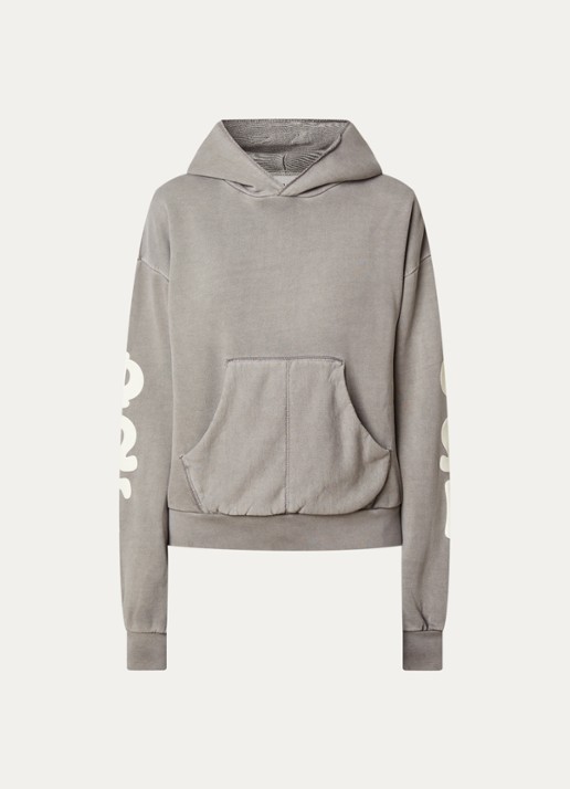 Fear of God Essentials Hoodie met front- en backprint - voorkant 5 lichtgrijs