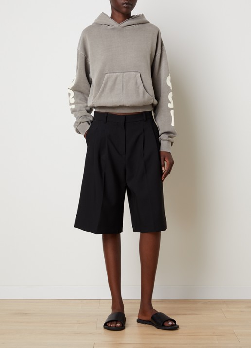 Fear of God Essentials Hoodie met front- en backprint - voorkant 6 lichtgrijs