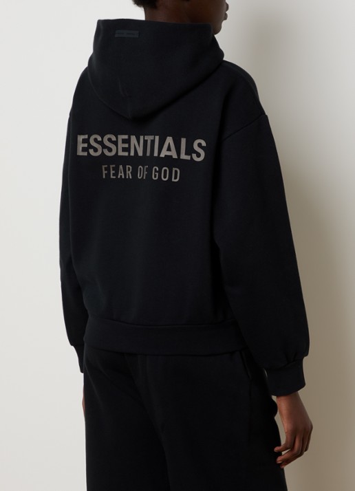Fear of God Essentials Hoodie met gemêleerd dessin - detail 4 zwart