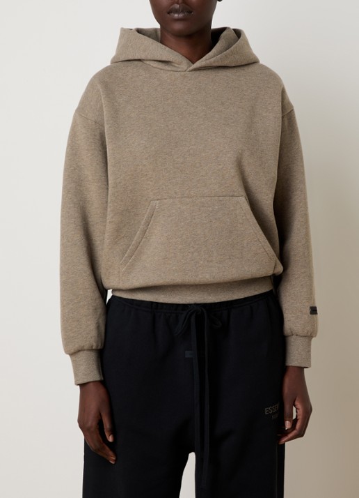 Fear of God Essentials Hoodie met gemêleerd dessin - achterkant donkerbeige