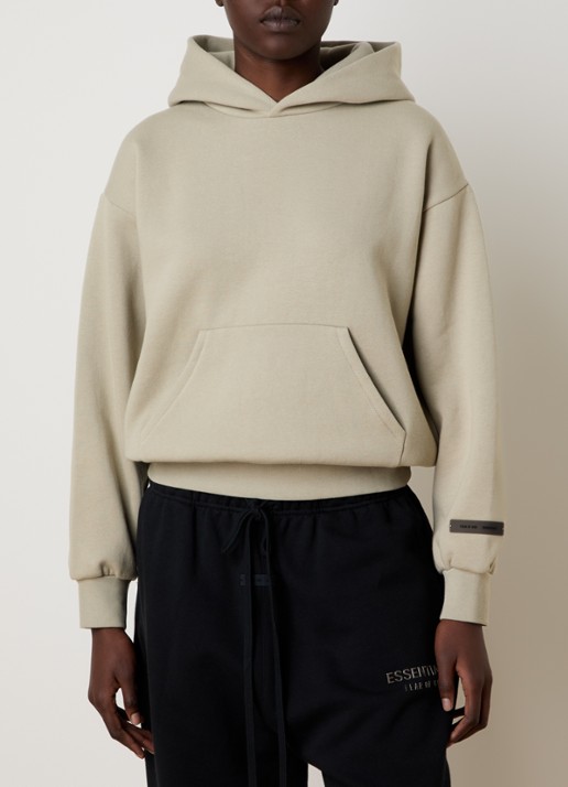 Fear of God Essentials Hoodie met gemêleerd dessin - achterkant zand