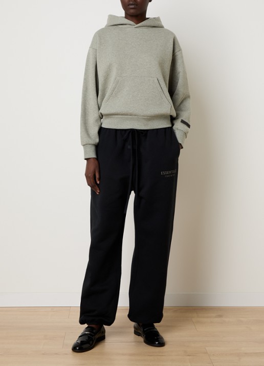Fear of God Essentials Hoodie met gemêleerd dessin - voorkant 3 grijs