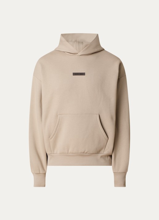 Fear of God Essentials Hoodie met logo- en backprint - voorkant 5 beige