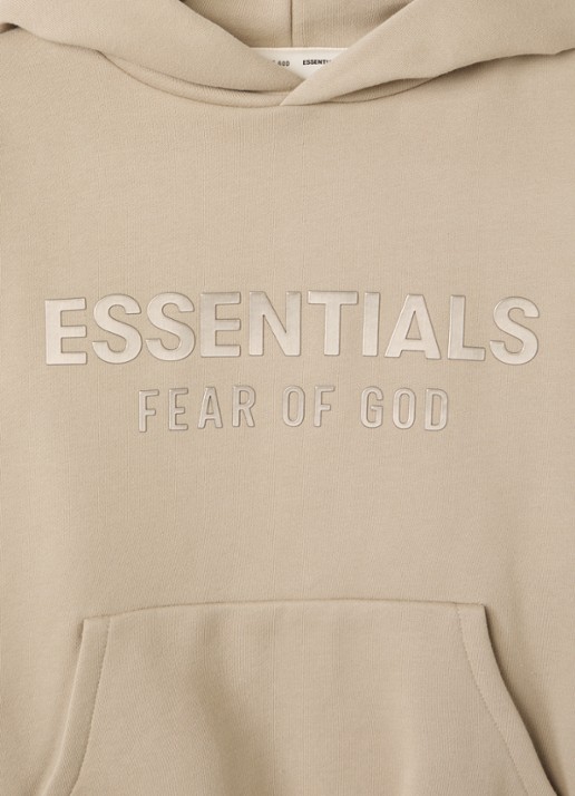 Fear of God Essentials Hoodie met logoprint - detail beige