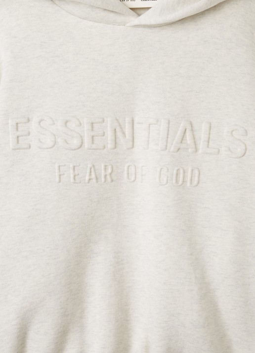 Fear of God Essentials Hoodie met logoprint - detail grijsmele